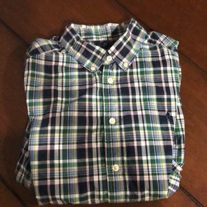 Boys Button Down Plaid polo